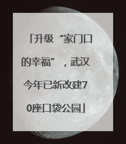 升级“家门口的幸福”，武汉今年已新改建70座口袋公园