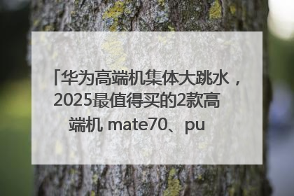 华为高端机集体大跳水，2025最值得买的2款高端机 mate70、pura70如何选？