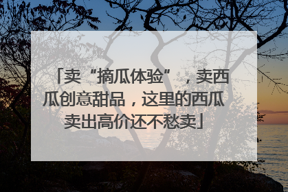卖“摘瓜体验”，卖西瓜创意甜品，这里的西瓜卖出高价还不愁卖