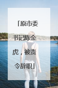 原市委书记陈金虎，被责令辞职