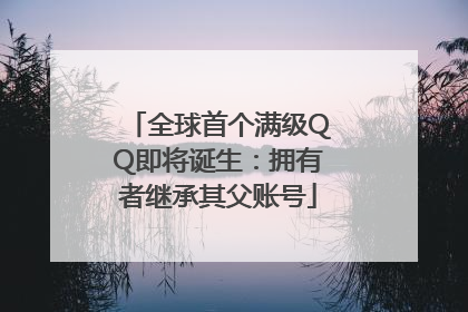 全球首个满级QQ即将诞生：拥有者继承其父账号