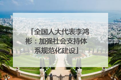 全国人大代表李鸿彬：加强社会支持体系规范化建设