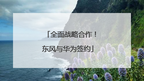 全面战略合作！东风与华为签约