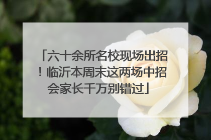 六十余所名校现场出招！临沂本周末这两场中招会家长千万别错过