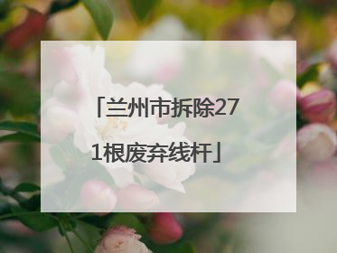 兰州市拆除271根废弃线杆