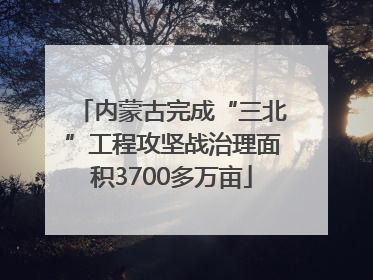 内蒙古完成“三北”工程攻坚战治理面积3700多万亩