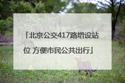 北京公交417路增设站位 方便市民公共出行