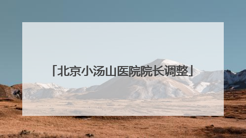 北京小汤山医院院长调整