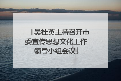 吴桂英主持召开市委宣传思想文化工作领导小组会议