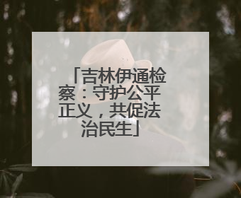吉林伊通检察：守护公平正义，共促法治民生