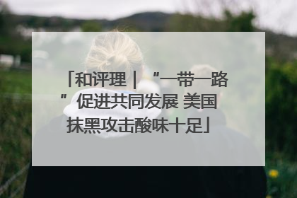 和评理｜“一带一路”促进共同发展 美国抹黑攻击酸味十足