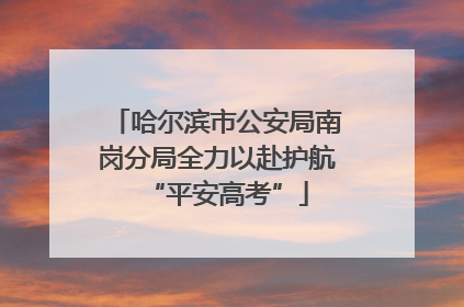 哈尔滨市公安局南岗分局全力以赴护航“平安高考”
