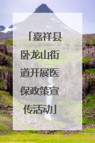 嘉祥县卧龙山街道开展医保政策宣传活动