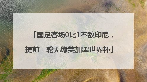 国足客场0比1不敌印尼，提前一轮无缘美加墨世界杯