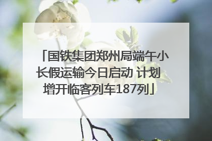 国铁集团郑州局端午小长假运输今日启动 计划增开临客列车187列