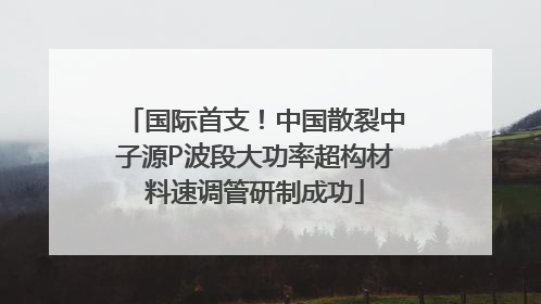 国际首支！中国散裂中子源P波段大功率超构材料速调管研制成功