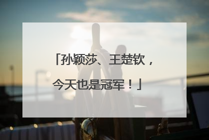 孙颖莎、王楚钦，今天也是冠军！