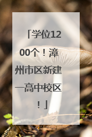 学位1200个！漳州市区新建一高中校区！