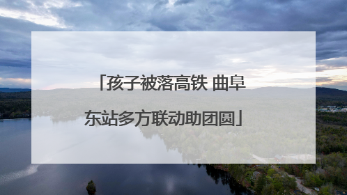 孩子被落高铁 曲阜东站多方联动助团圆