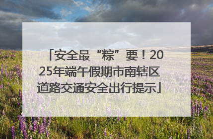 安全最“粽”要！2025年端午假期市南辖区道路交通安全出行提示