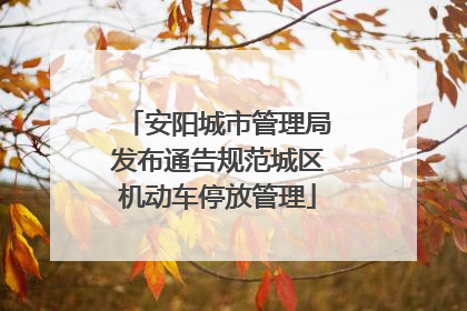 安阳城市管理局发布通告规范城区机动车停放管理