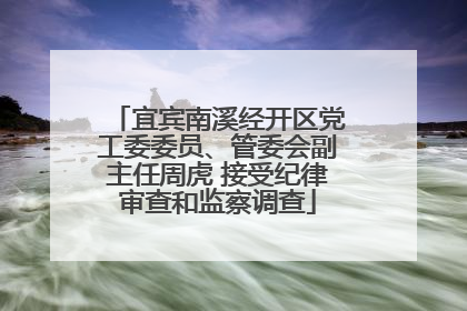 宜宾南溪经开区党工委委员、管委会副主任周虎 接受纪律审查和监察调查