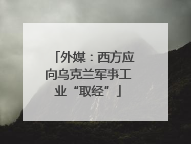 外媒：西方应向乌克兰军事工业“取经”