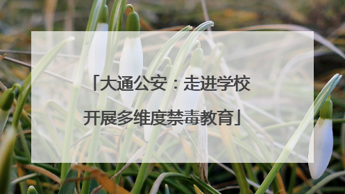 大通公安：走进学校开展多维度禁毒教育