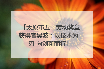 太原市五一劳动奖章获得者吴波：以技术为刃 向创新而行