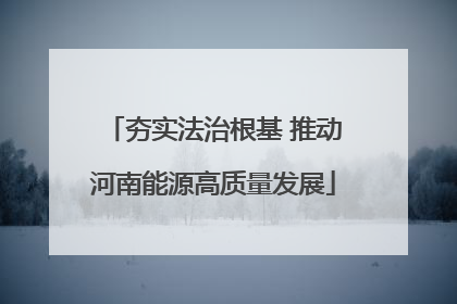 夯实法治根基 推动河南能源高质量发展