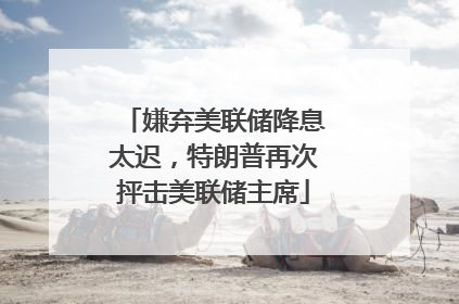 嫌弃美联储降息太迟，特朗普再次抨击美联储主席