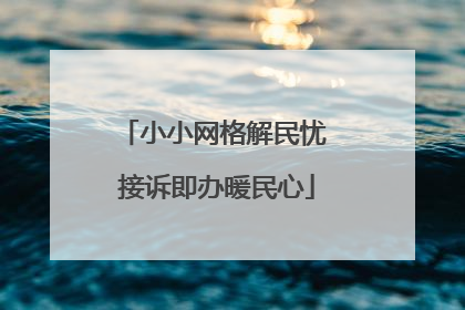 小小网格解民忧 接诉即办暖民心