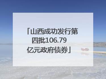 山西成功发行第四批106.79亿元政府债券