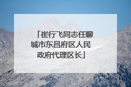 崔行飞同志任聊城市东昌府区人民政府代理区长
