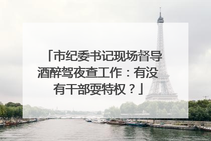 市纪委书记现场督导酒醉驾夜查工作：有没有干部耍特权？