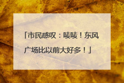市民感叹：唛唛！东风广场比以前大好多！