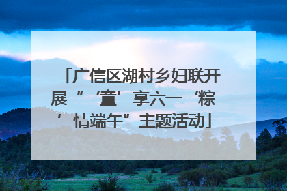 广信区湖村乡妇联开展“‘童’享六一‘粽’情端午”主题活动