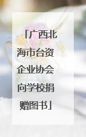 广西北海市台资企业协会向学校捐赠图书
