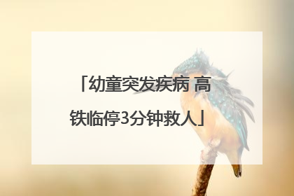 幼童突发疾病 高铁临停3分钟救人