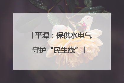 平潭：保供水电气 守护“民生线”