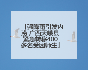 强降雨引发内涝 广西天峨县紧急转移400多名受困师生