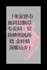 张家界市慈利县烟草专卖局：党旗映照风雨路 金叶情深暖山乡