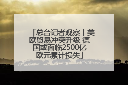 总台记者观察丨美欧贸易冲突升级 德国或面临2500亿欧元累计损失