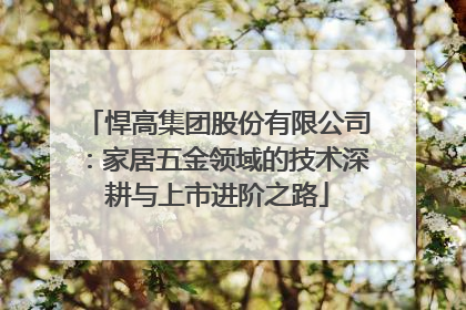 悍高集团股份有限公司：家居五金领域的技术深耕与上市进阶之路