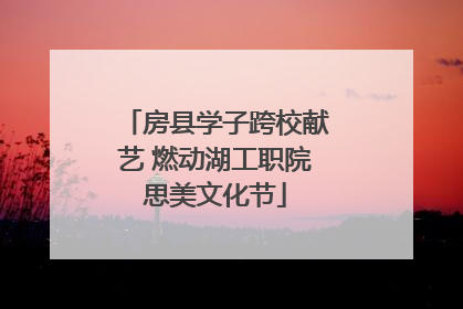 房县学子跨校献艺 燃动湖工职院思美文化节