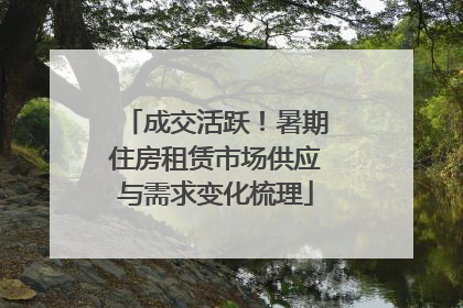 成交活跃！暑期住房租赁市场供应与需求变化梳理