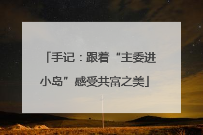 手记：跟着“主委进小岛”感受共富之美
