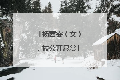 杨茜雯（女），被公开悬赏