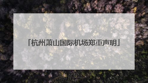 杭州萧山国际机场郑重声明