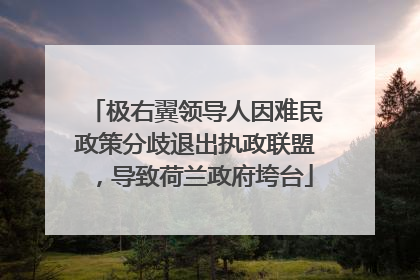 极右翼领导人因难民政策分歧退出执政联盟，导致荷兰政府垮台